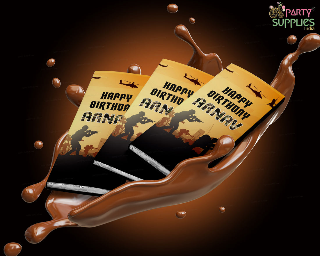 Military Theme Home Made Chocolate Return Gifts