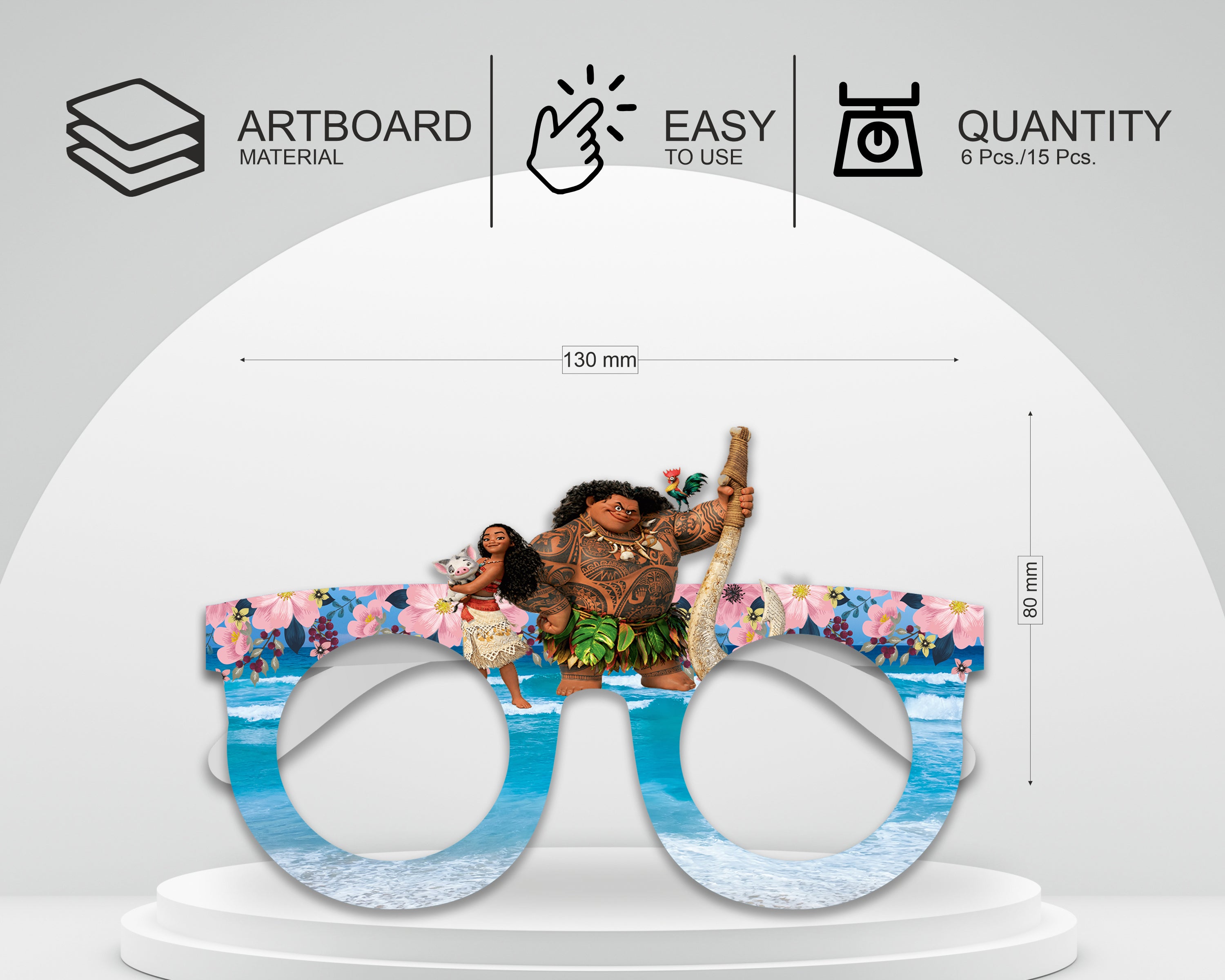 Moana theme Birthday Party glasses