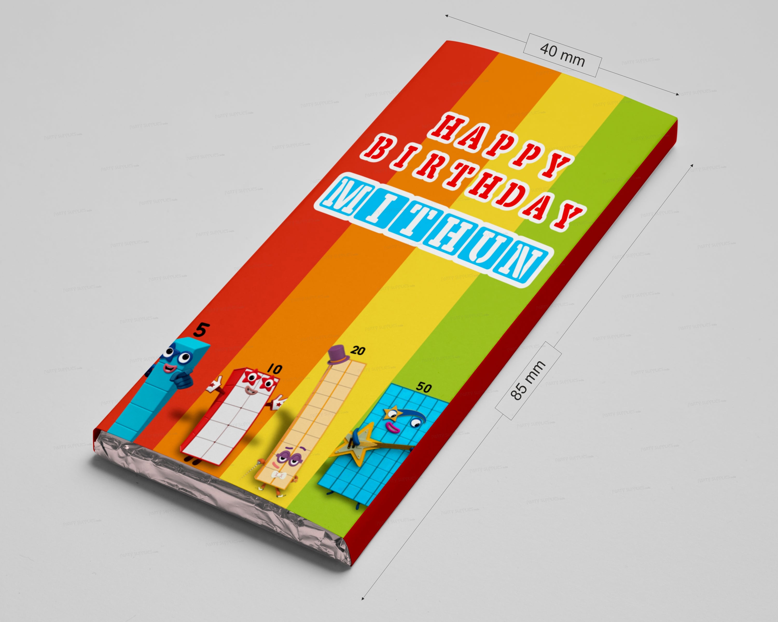 Number Blocks Theme Home Made Chocolate Return Gifts