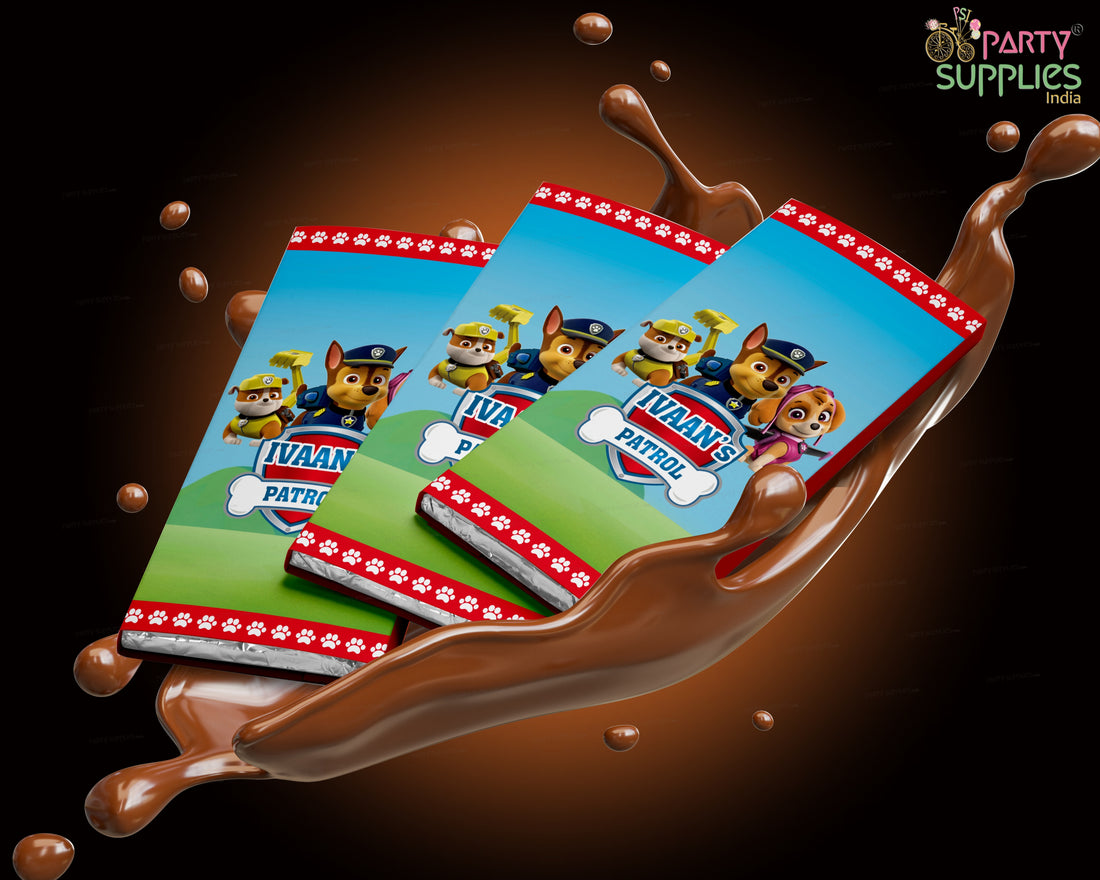 Paw Patrol Theme Home Made Chocolate Return Gifts