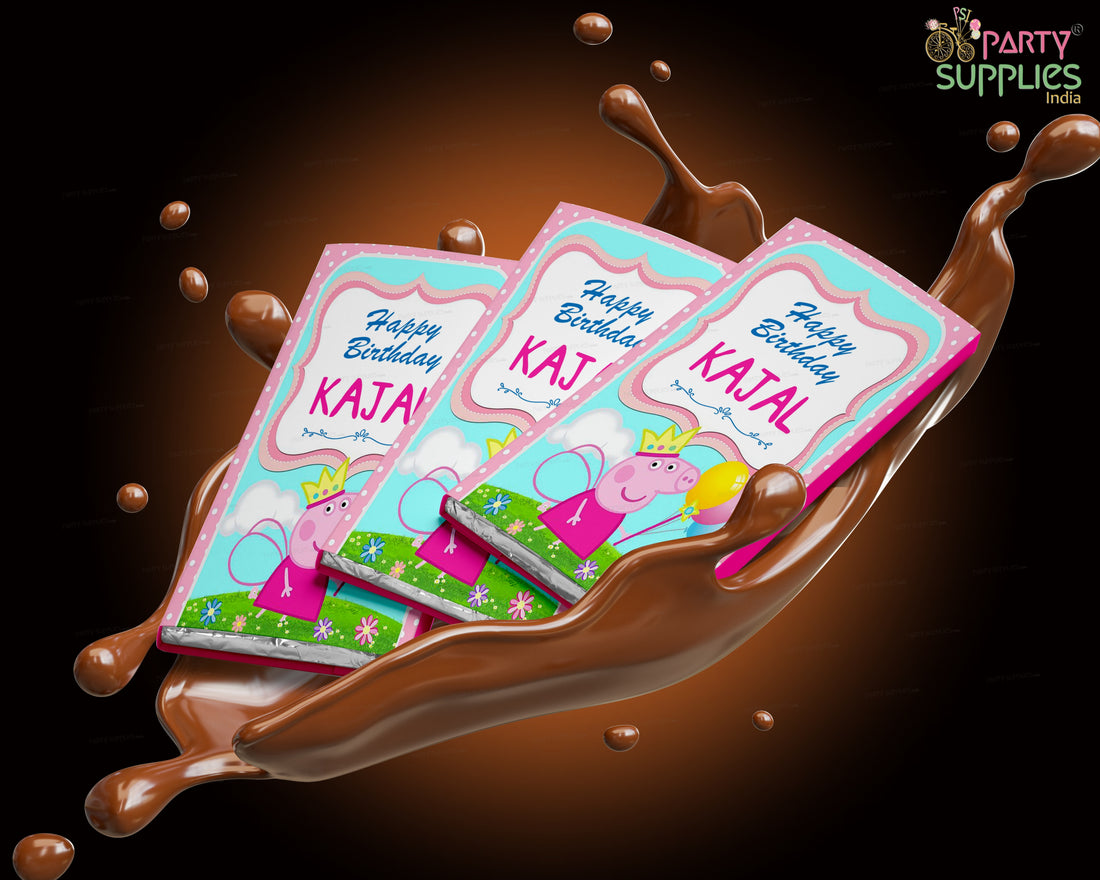 Peppa Pig Theme Personalized Home Made Chocolate Return Gifts