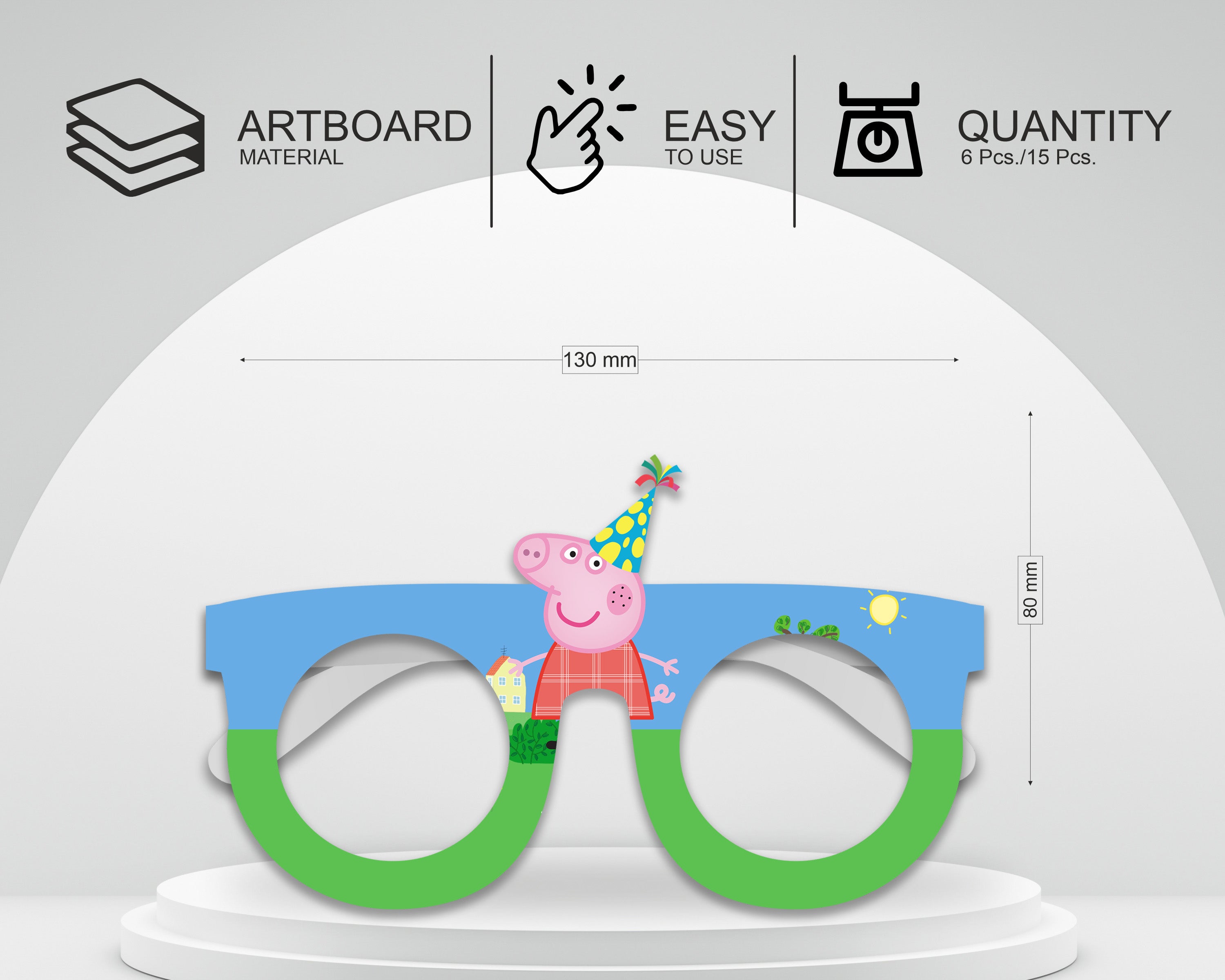 Peppa Pig theme Personalized Birthday Party glasses