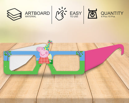 Peppa Pig theme Personalized Birthday Party glasses