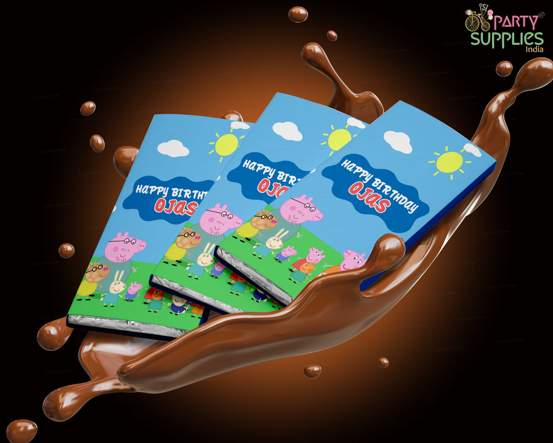 Peppa Pig Theme Home Made Chocolate Return Gifts