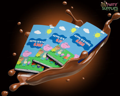 Peppa Pig Theme Home Made Chocolate Return Gifts