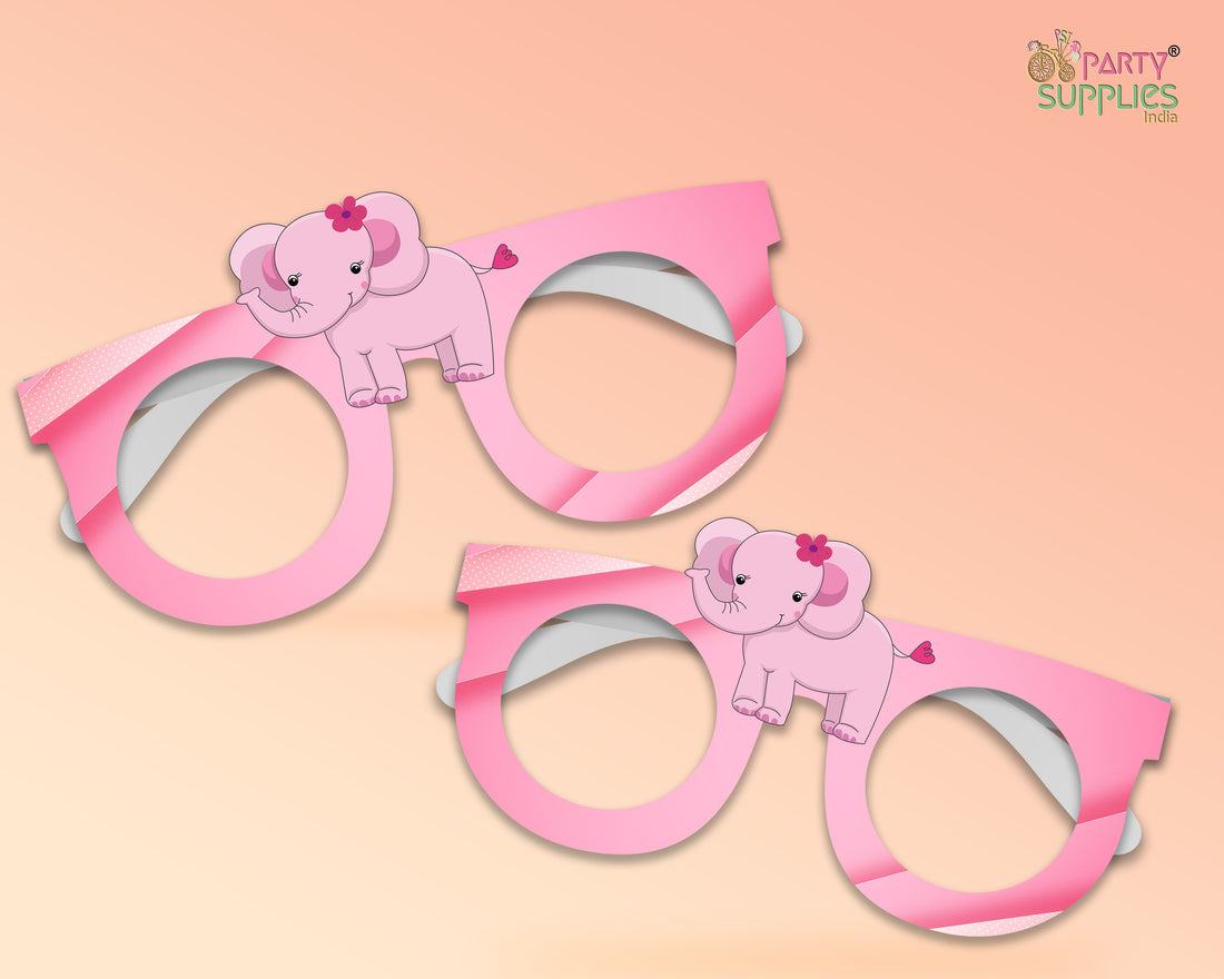 Pink Elephant theme Birthday Party glasses