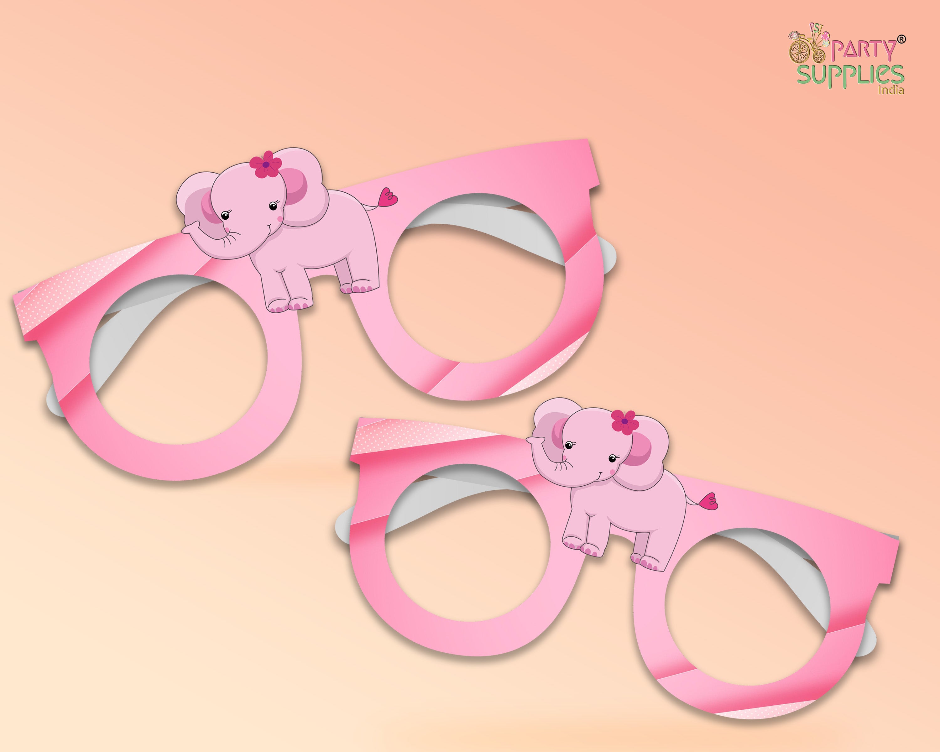 Pink Elephant  theme Birthday Party glasses