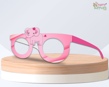Pink Elephant  theme Birthday Party glasses