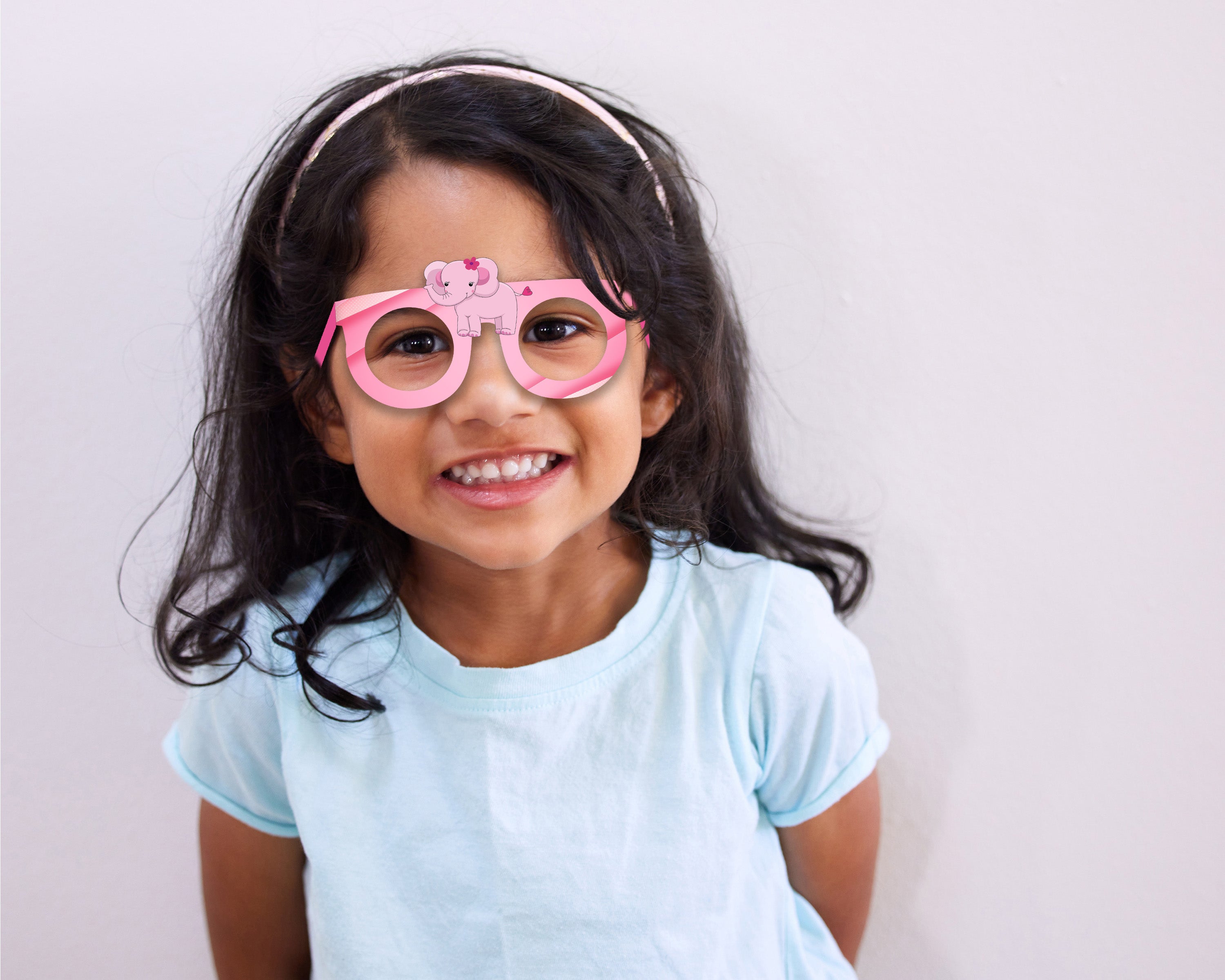 Pink Elephant  theme Birthday Party glasses