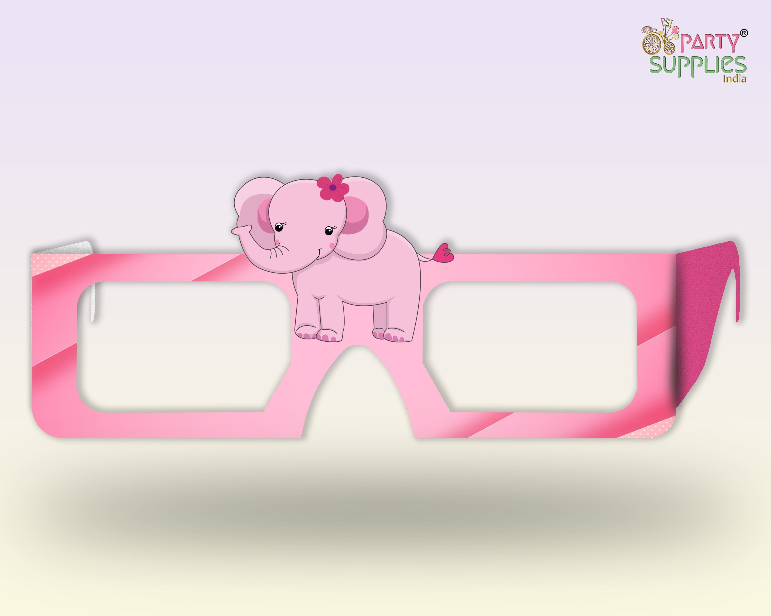 Pink Elephant  theme Birthday Party glasses