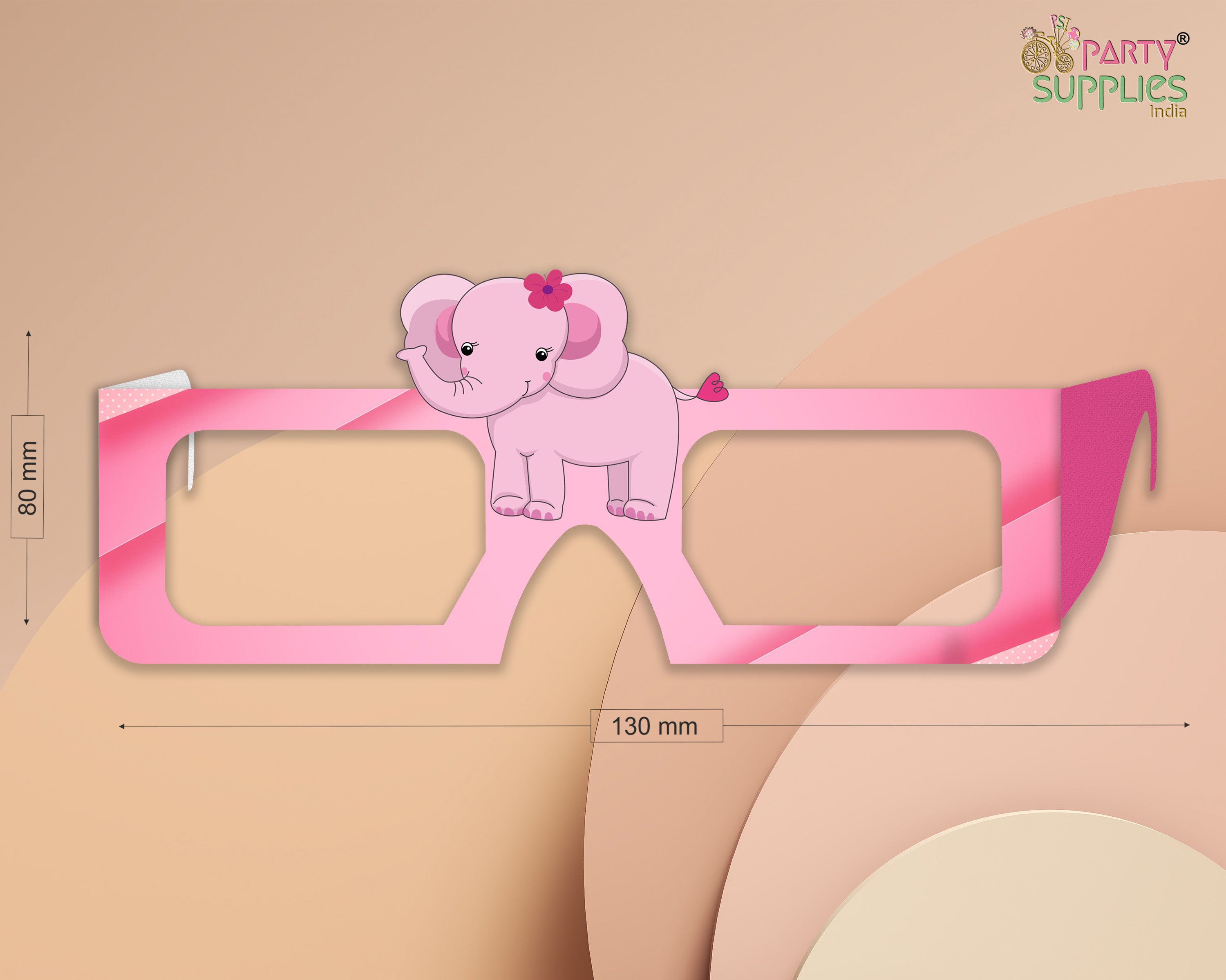 Pink Elephant  theme Birthday Party glasses