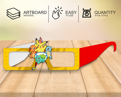 Pokemon theme Birthday Party glasses