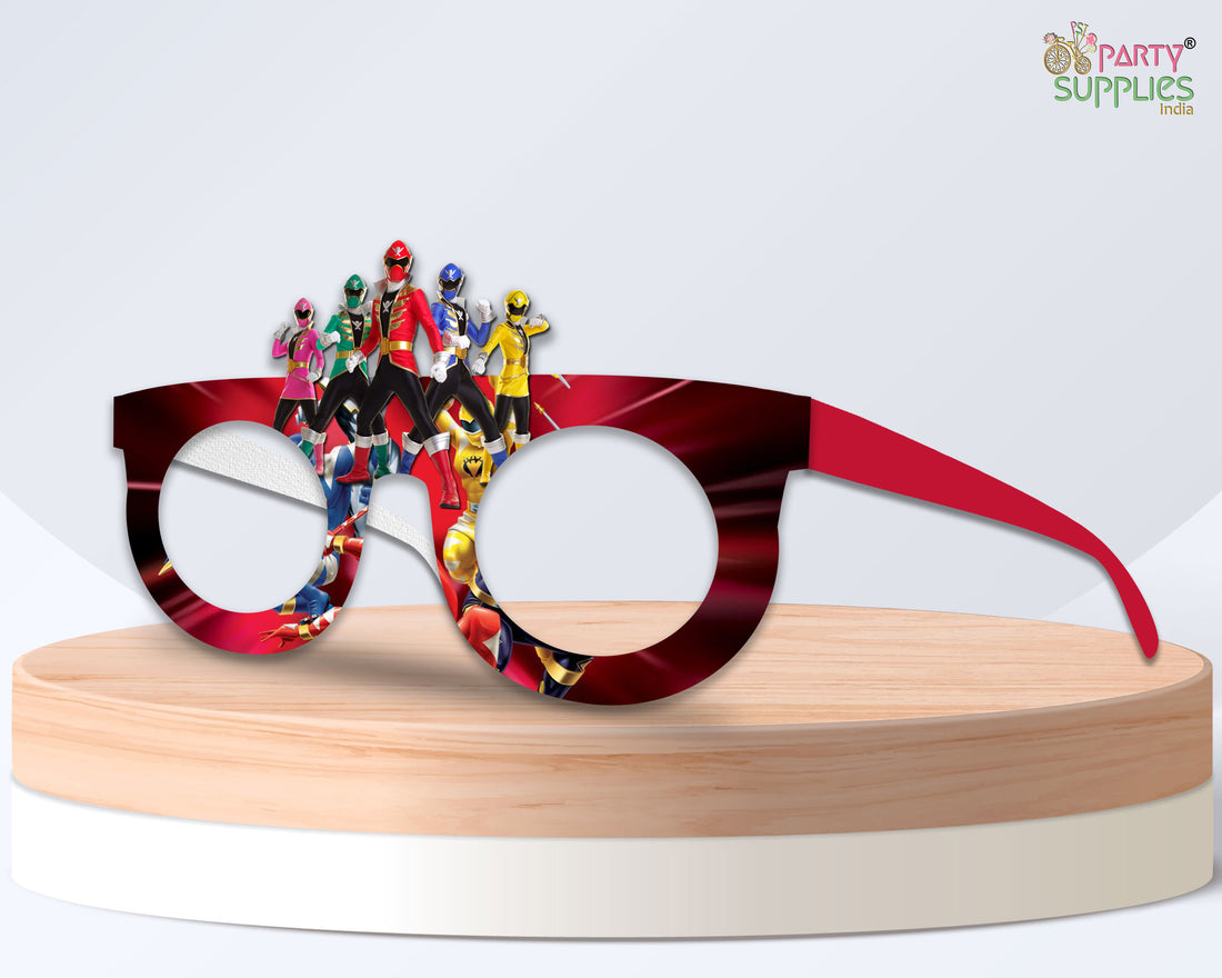PSI Power Rangers theme Birthday Party glasses