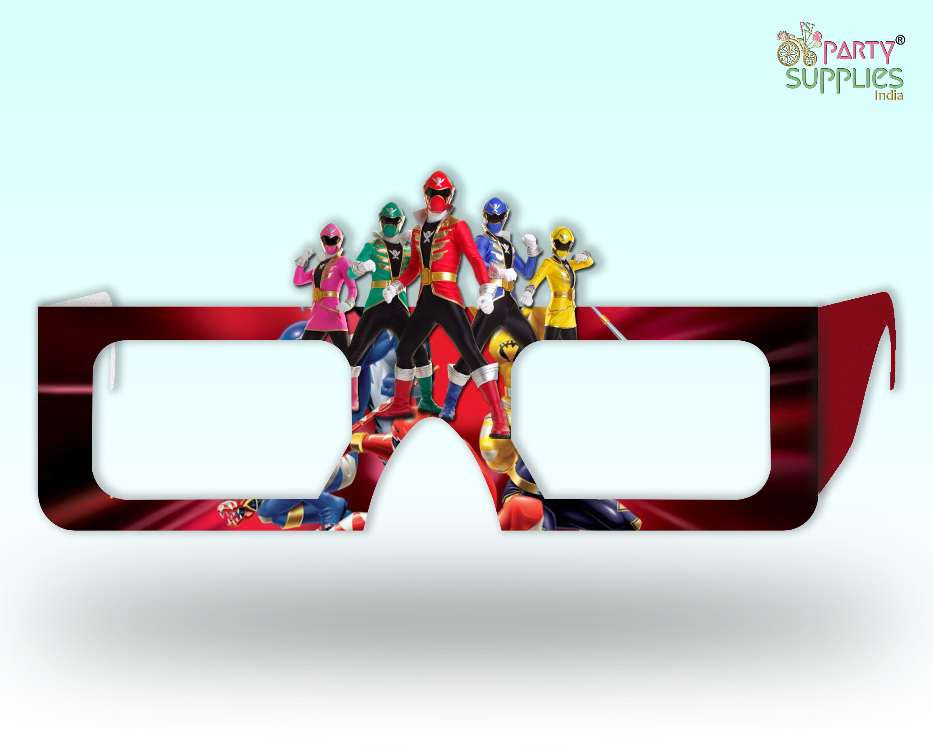 PSI Power Rangers theme Birthday Party glasses