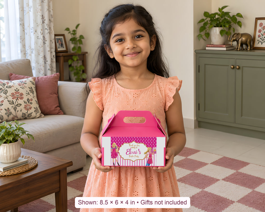 Barbie Theme Goodie Return Gift Boxes - at a birthday party