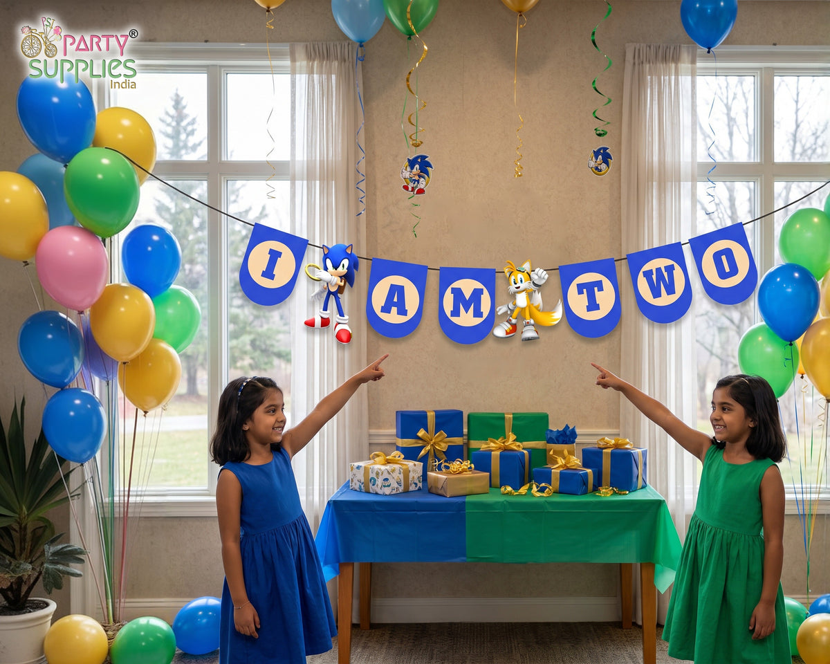Sonic the Hedgehog Theme Age Hanging at a kids birthday party | Party Supplies India