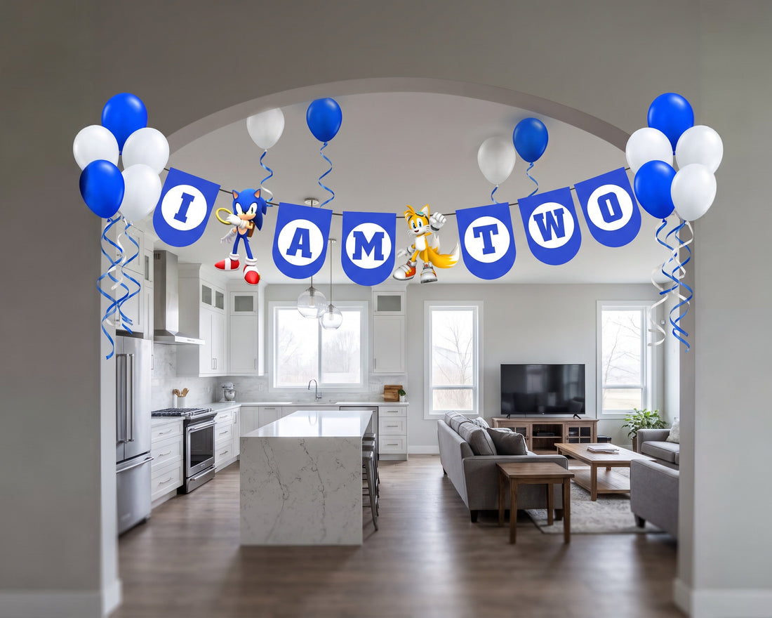 Sonic the Hedgehog Theme Age Hanging - party photo | Party Supplies India