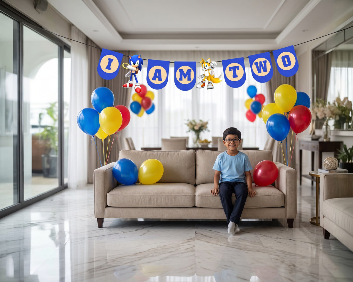 Sonic the Hedgehog Theme Age Hanging - party decor photo | Party Supplies India