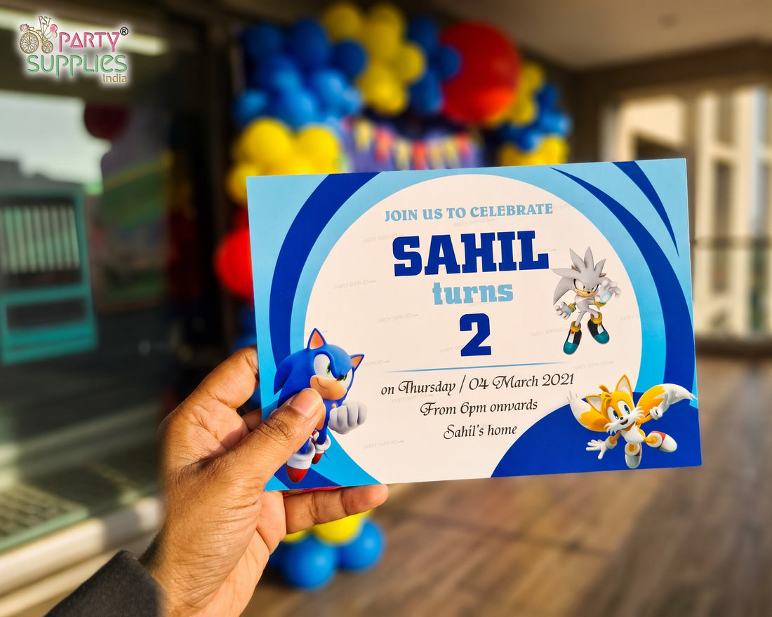 Sonic the Hedgehog Theme Invite at a kids birthday party | Party Supplies India