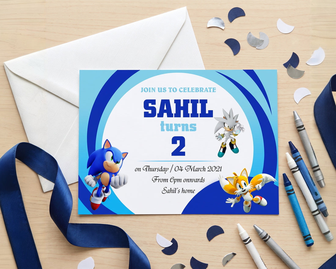 Sonic the Hedgehog Theme Invite - party photo | Party Supplies India