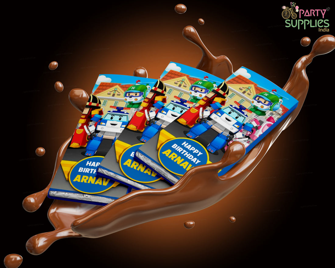 Robo Poli Theme Home Made Chocolate Return Gifts