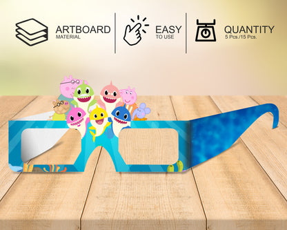 Shark Theme Birthday Party glasses