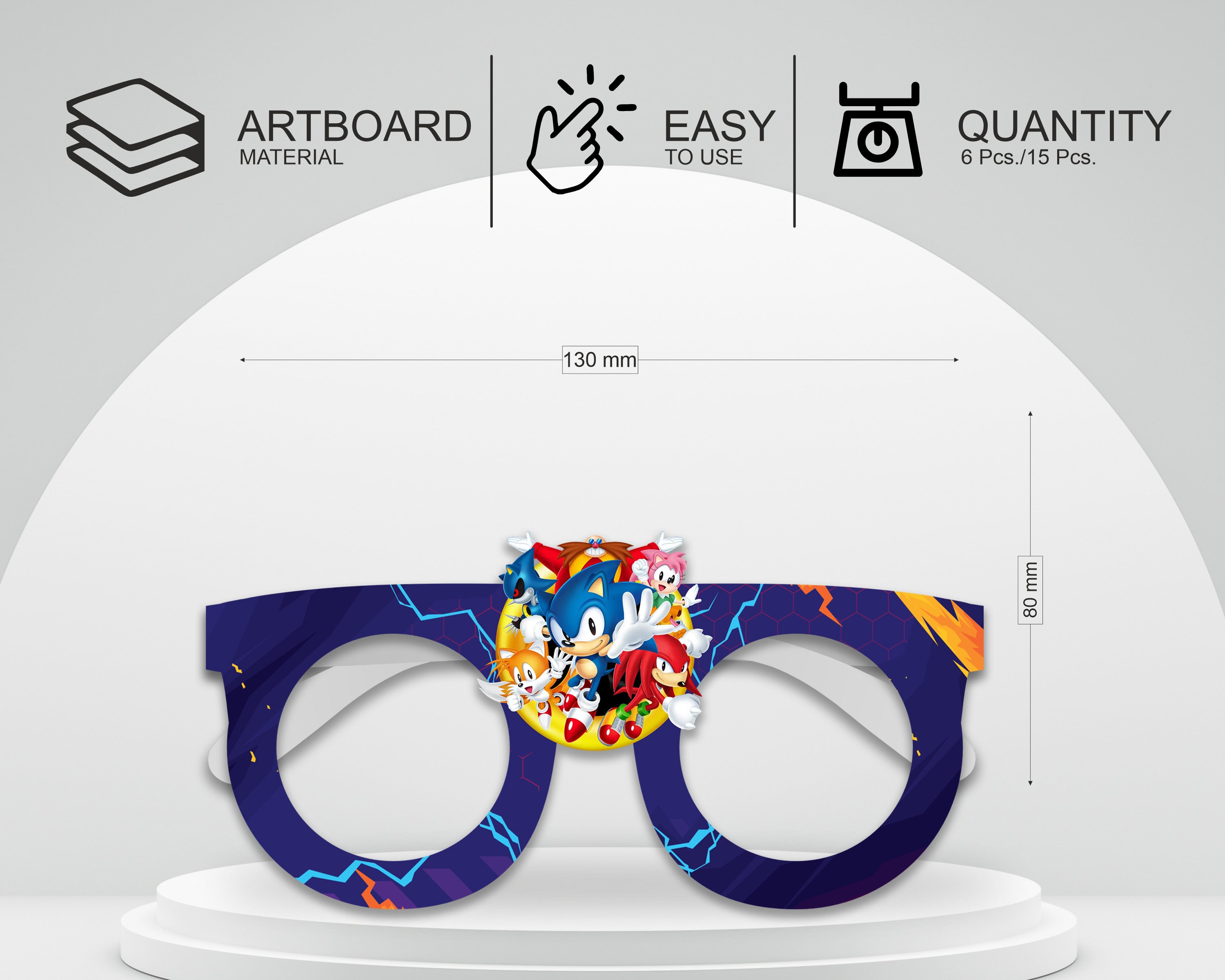 Sonic The Hedgehog theme Birthday Party glasses
