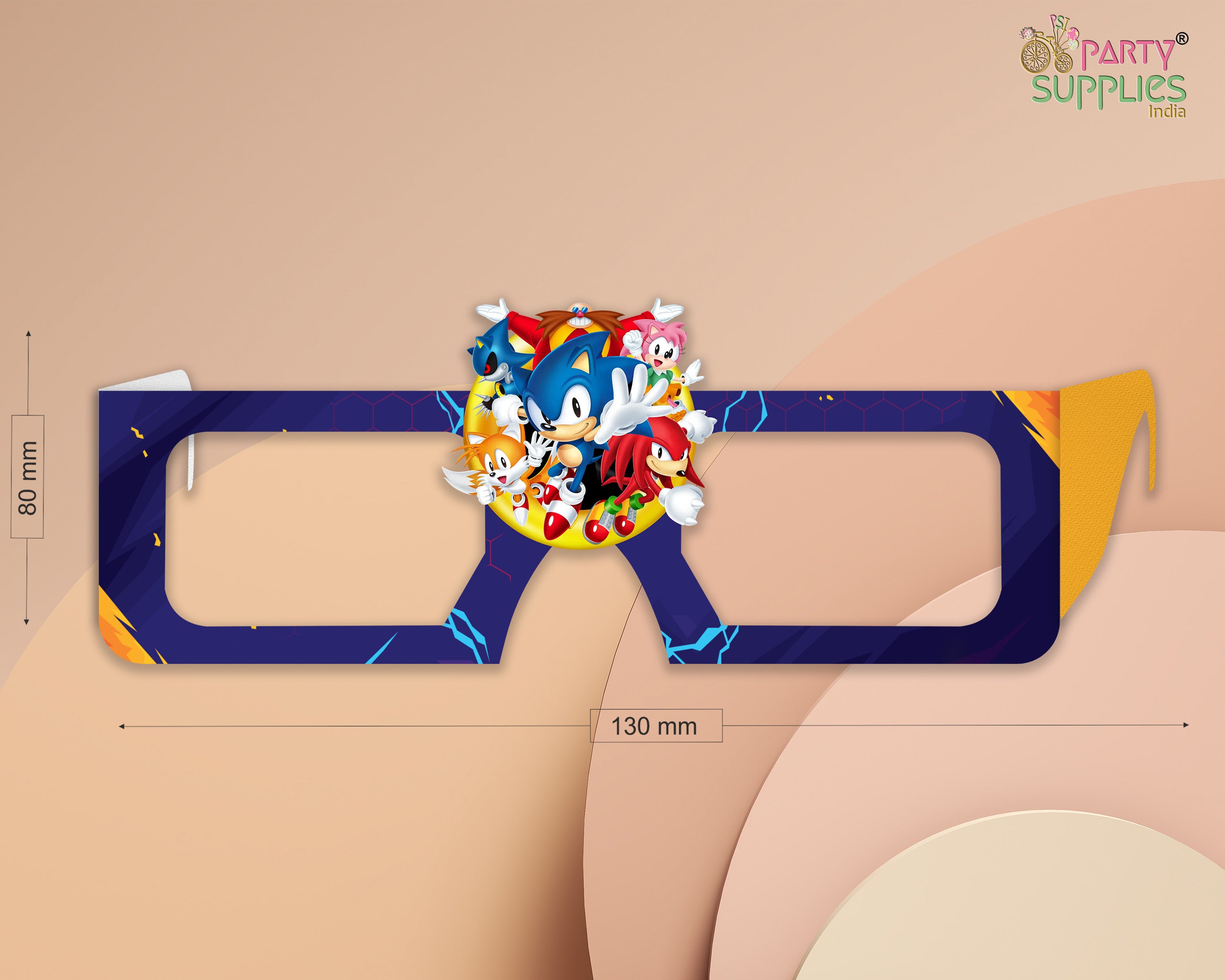 PSI Sonic The Hedgehog theme Birthday Party glasses
