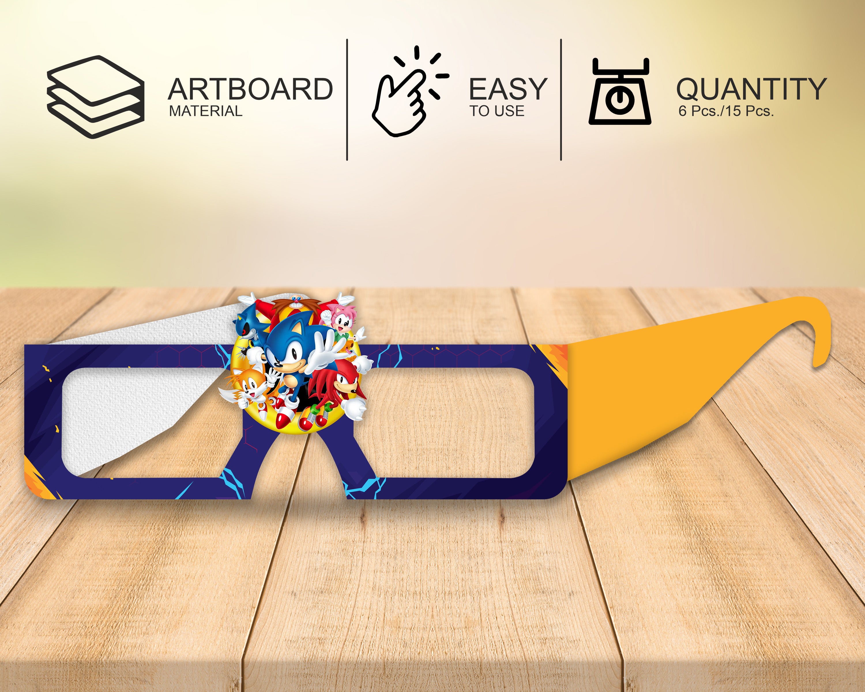 Sonic The Hedgehog theme Birthday Party glasses