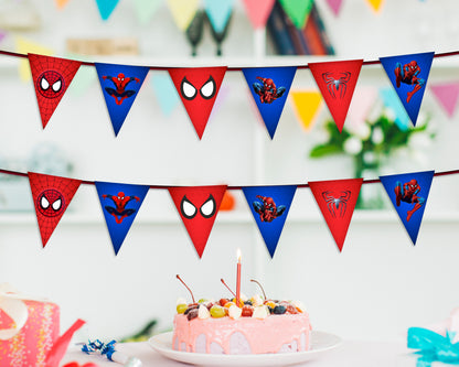 Spiderman Theme Flag Bunting - image 1 of 3 | Party Supplies India