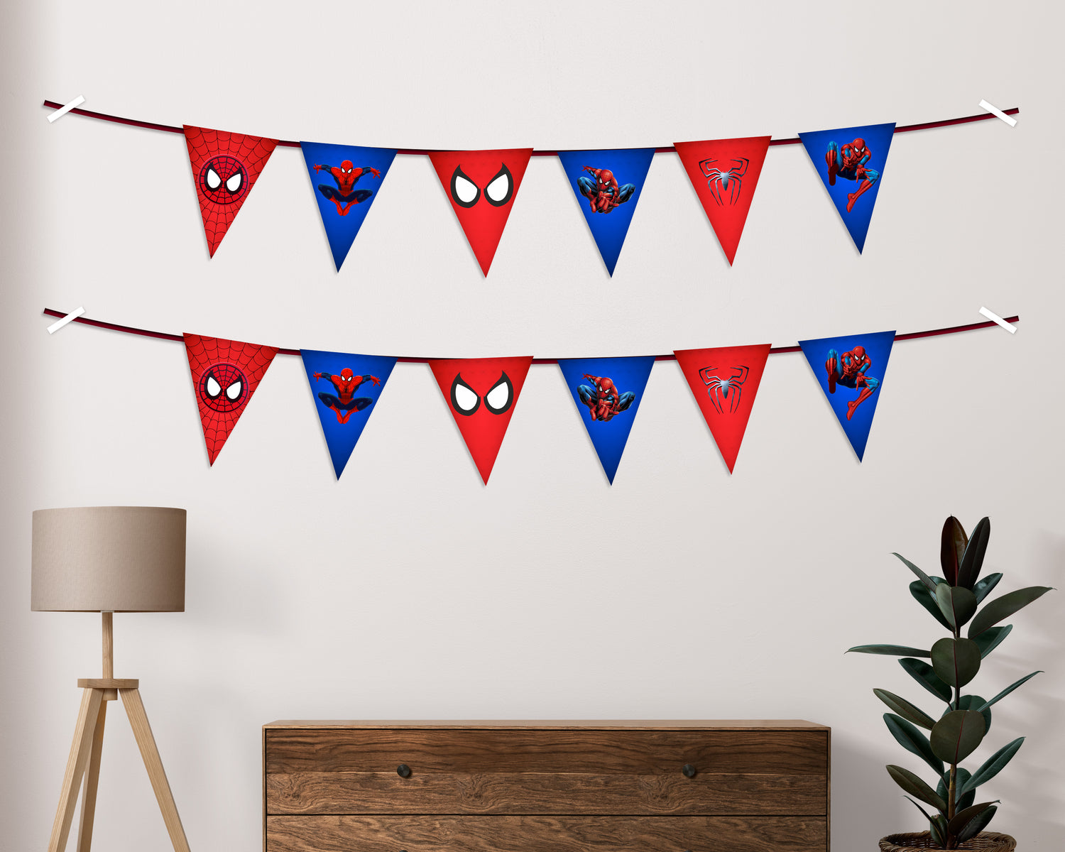 Spiderman Theme Flag Bunting - image 2 of 3 | Party Supplies India