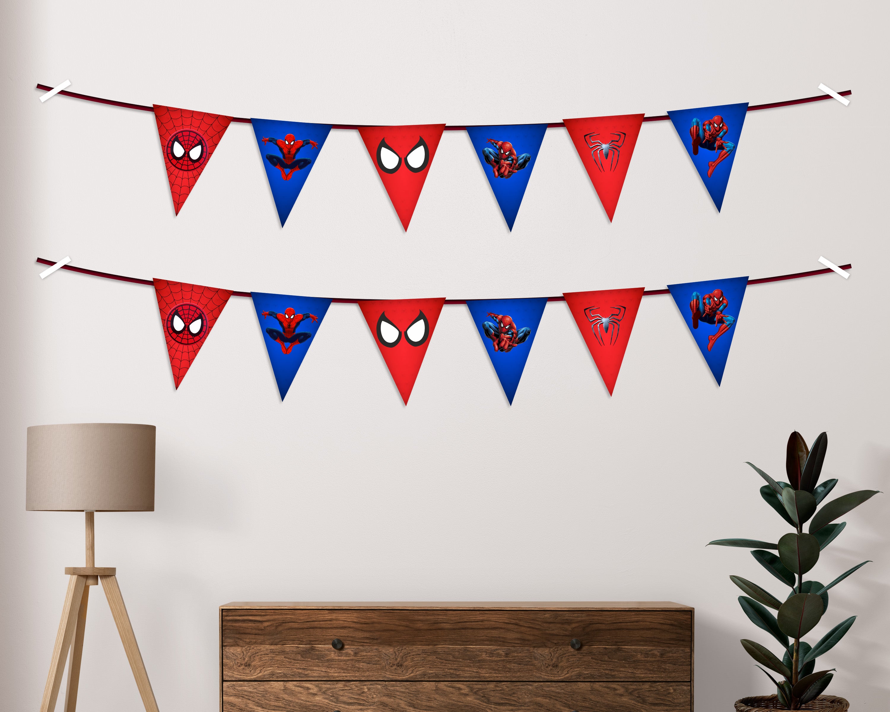 Spiderman Theme Flag Bunting - image 2 of 3 | Party Supplies India