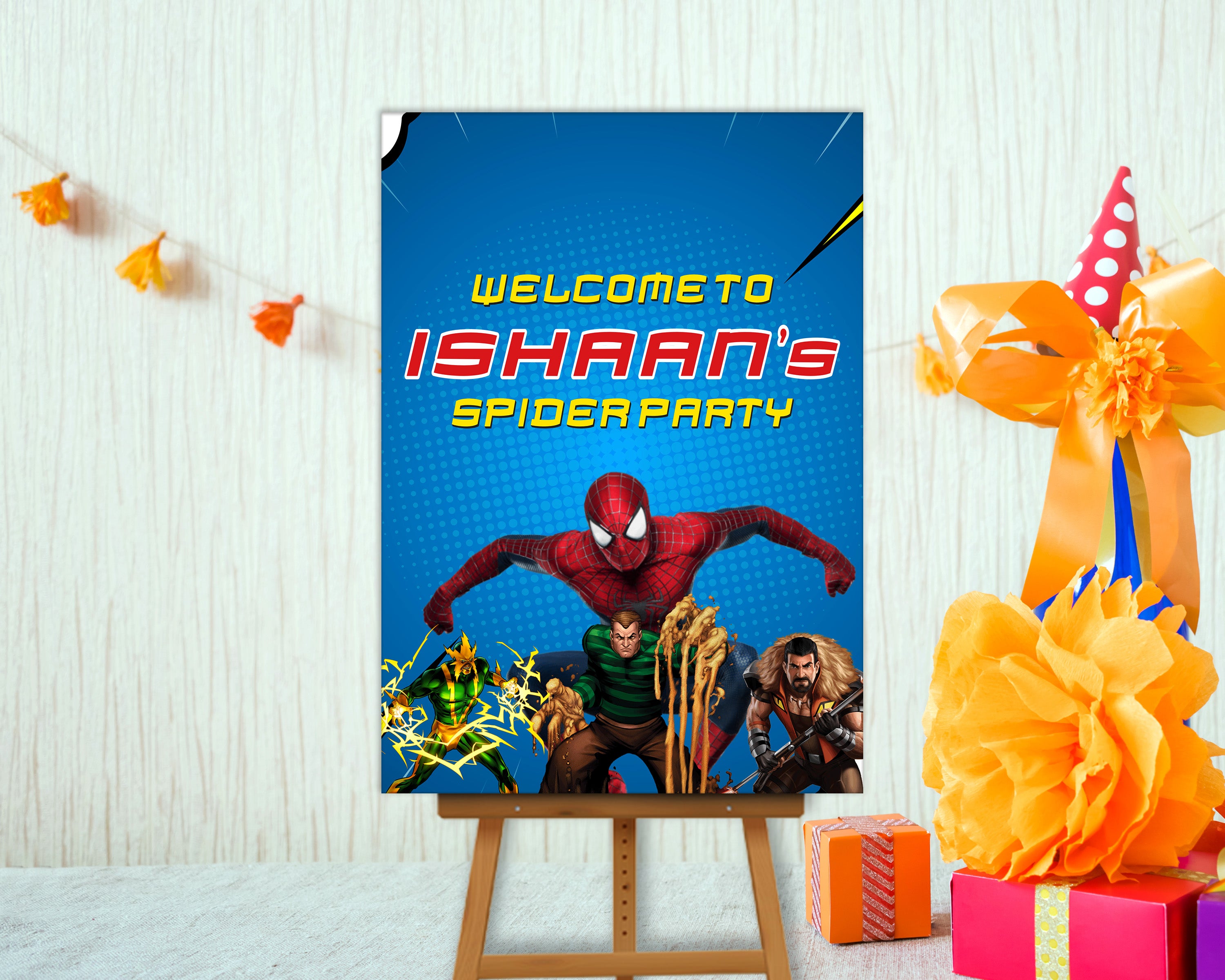 Spiderman Theme Personalized Welcome Board