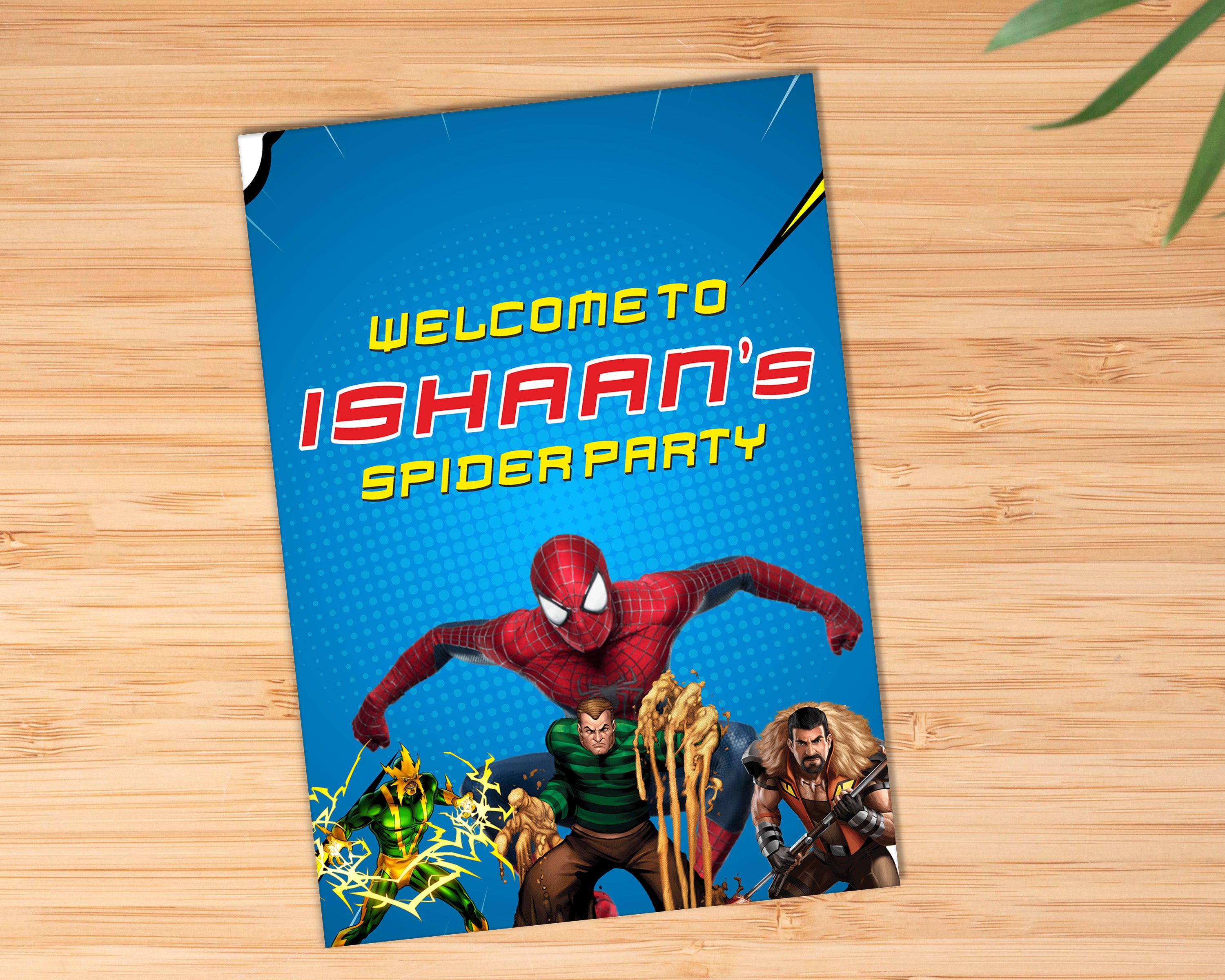 Spiderman Theme Personalized Welcome Board