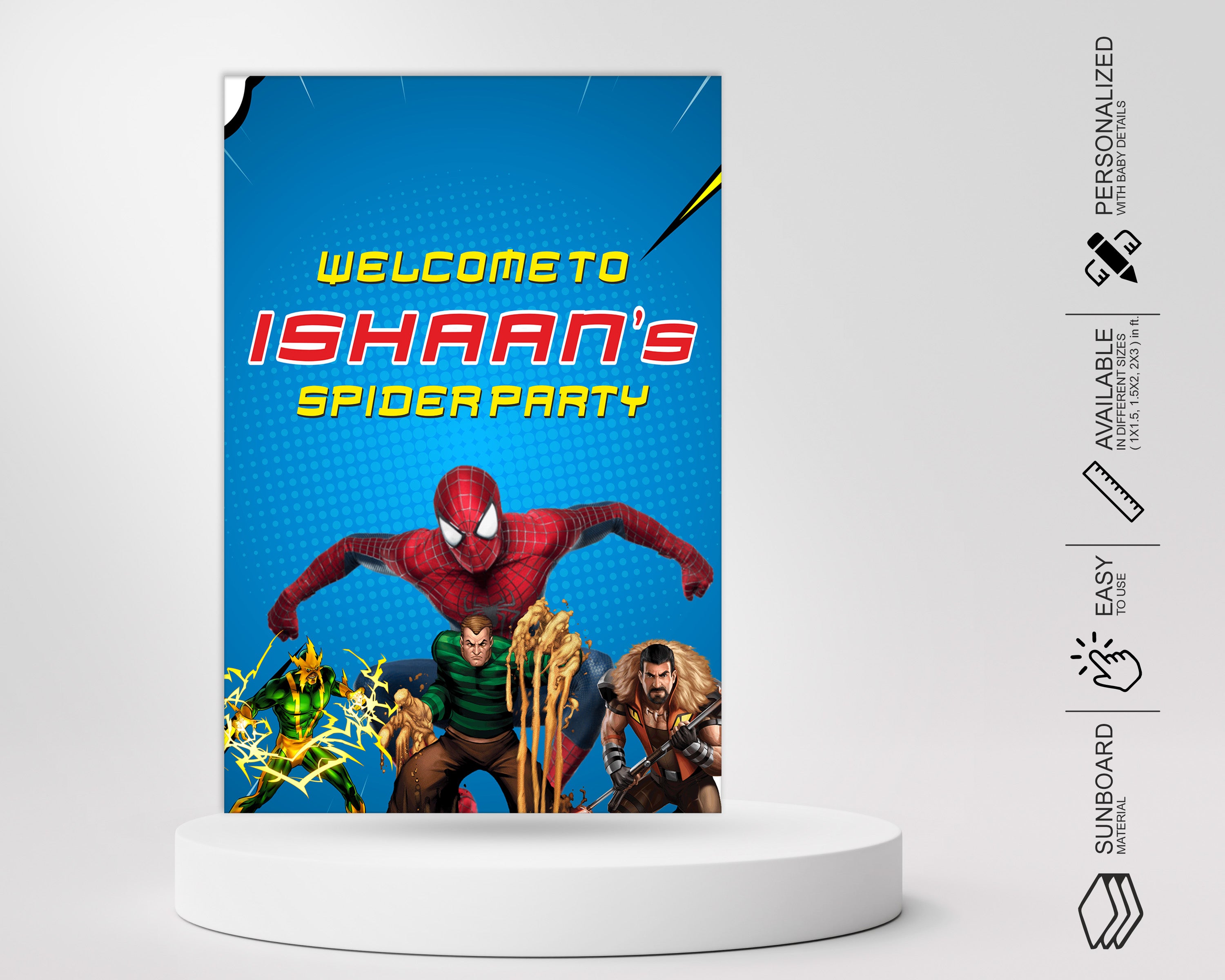 Spiderman Theme Personalized Welcome Board