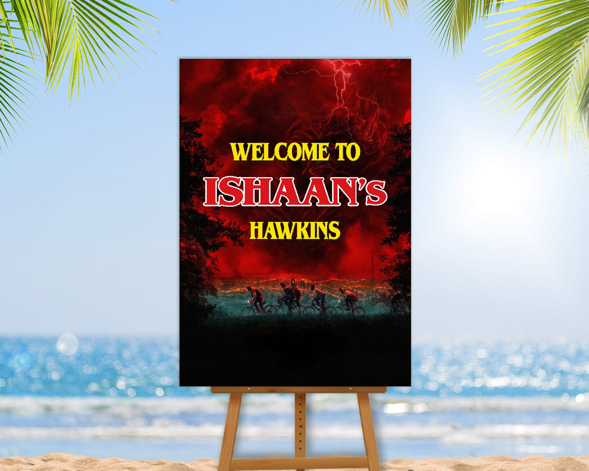 Stranger Things Theme Personalized Welcome Board