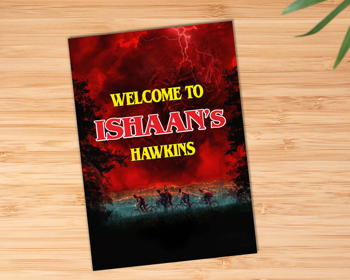Stranger Things Theme Personalized Welcome Board