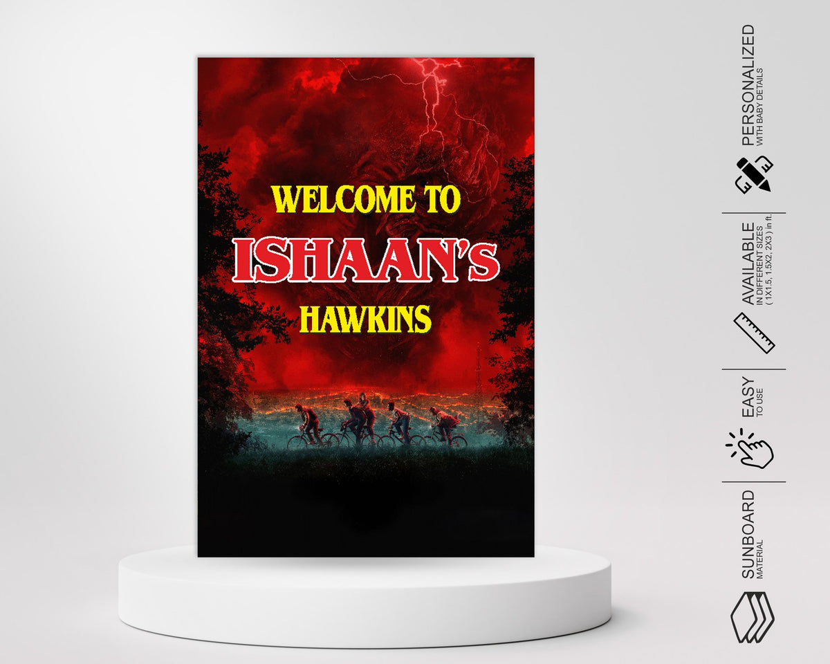 Stranger Things Theme Personalized Welcome Board