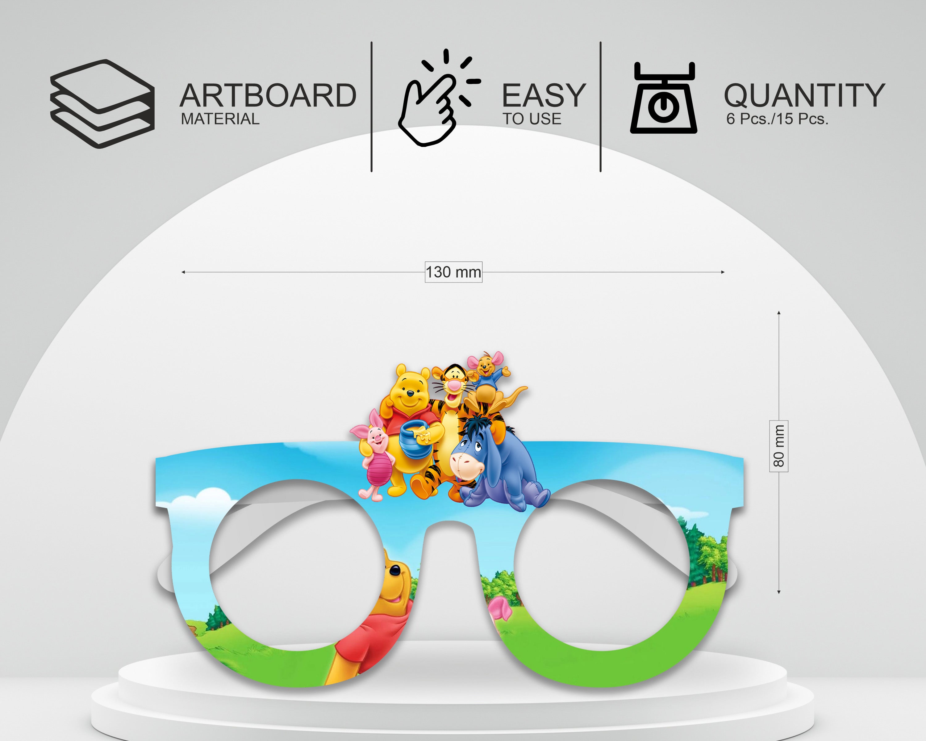 Winnie The Pooh theme Birthday Party glasses