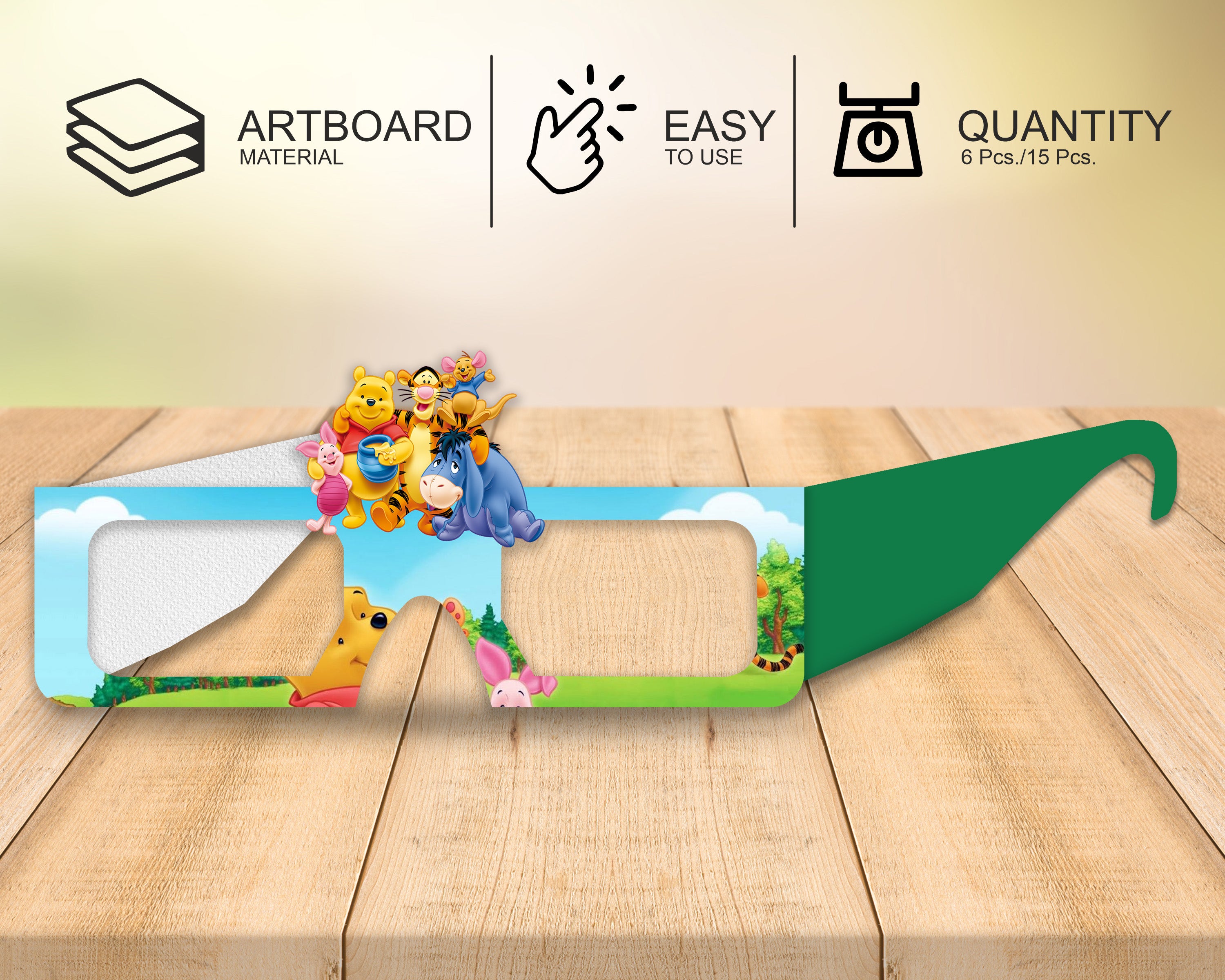 Winnie The Pooh theme Birthday Party glasses