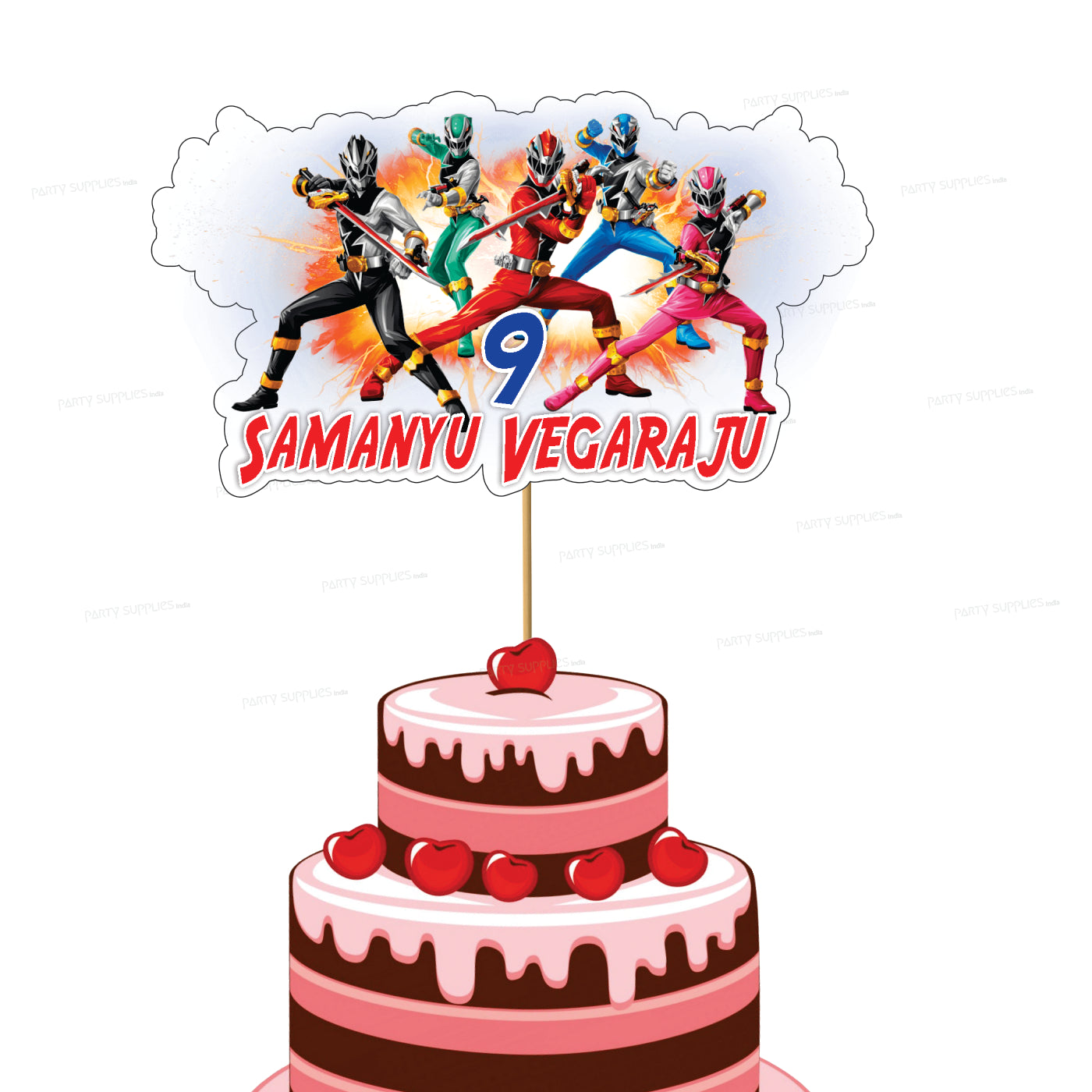PSI Power Rangers Theme Cake Topper