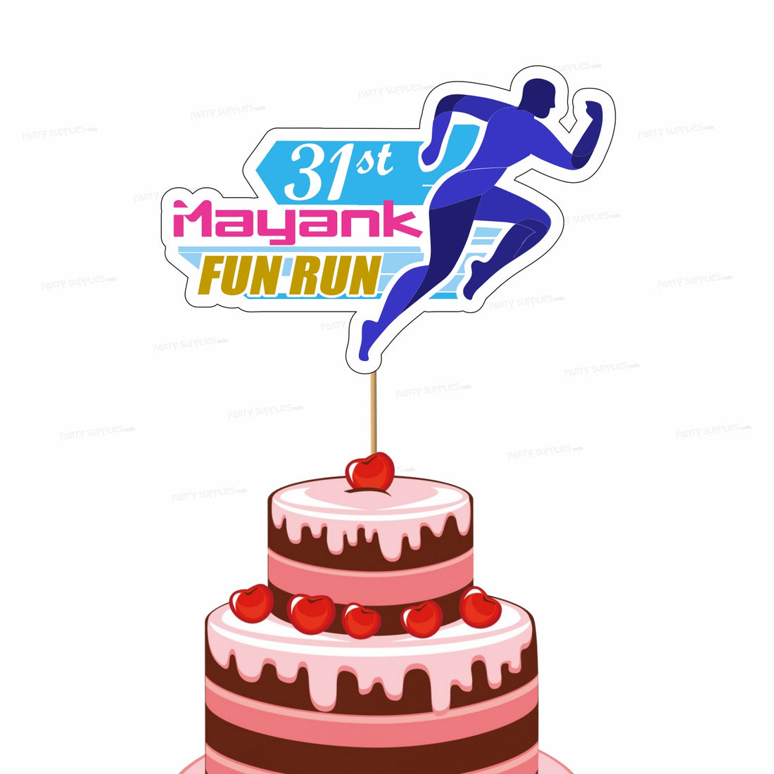 Marathon Theme Personalized Cake Topper