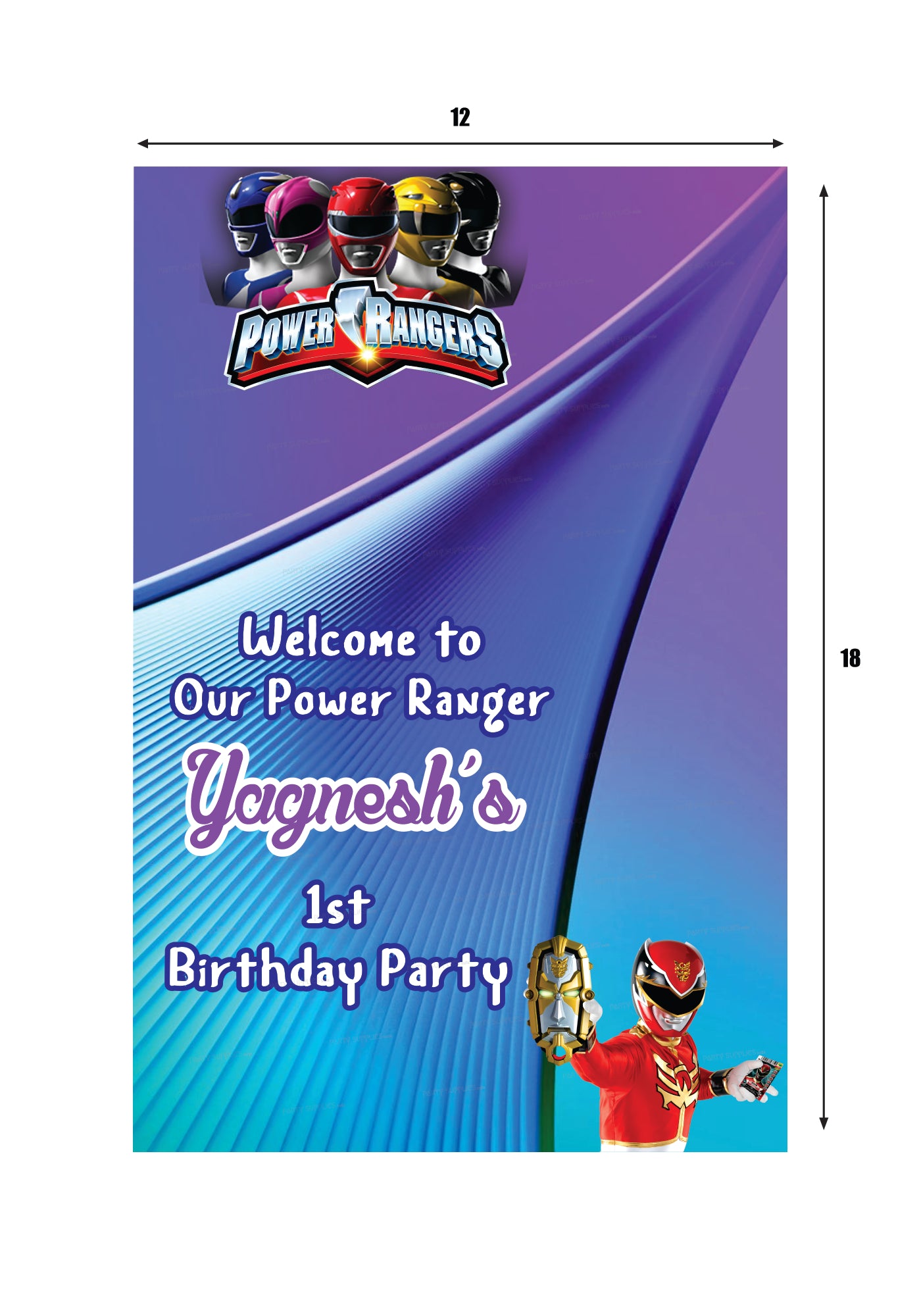Power Rangers Theme  Customized Welcome Board