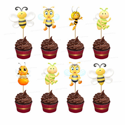 Bumble Bee Theme Cup Cake Topper