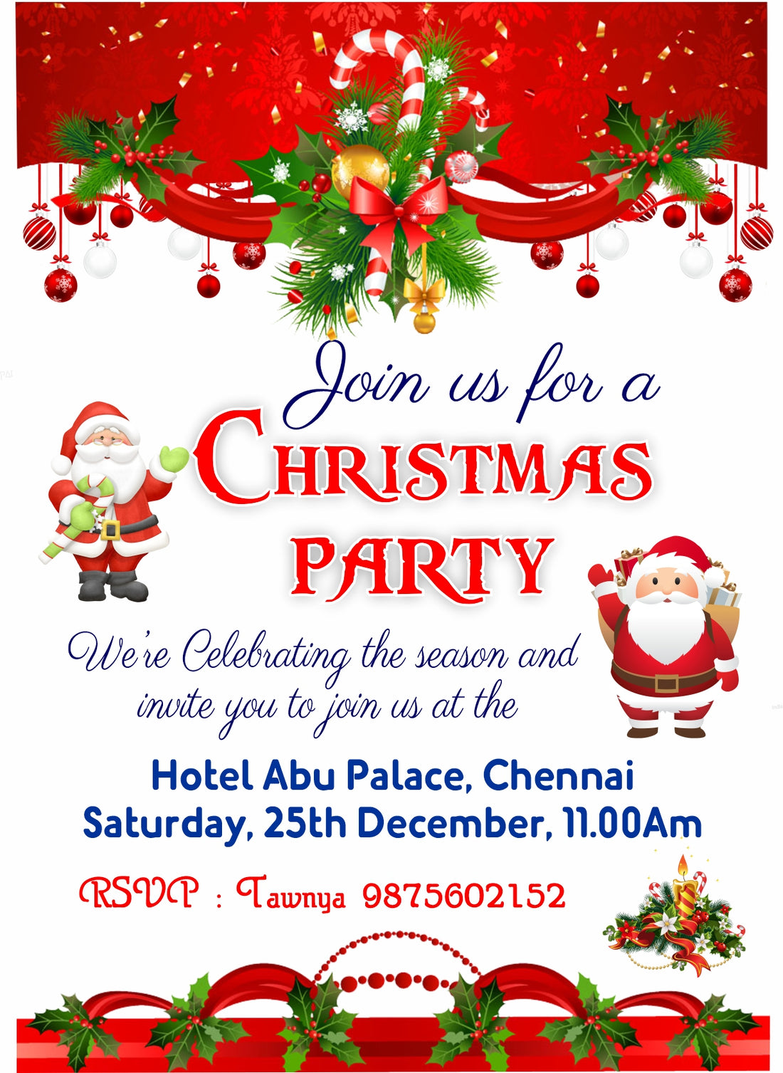 PSI Christmas Theme Invite