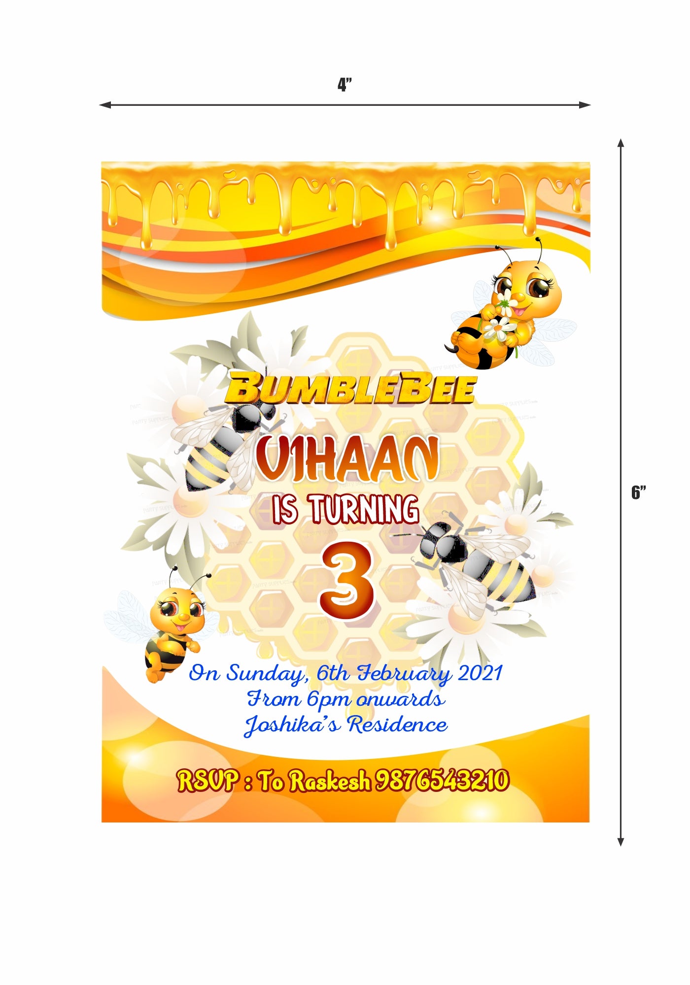 PSI Bumble Bee Theme Invite