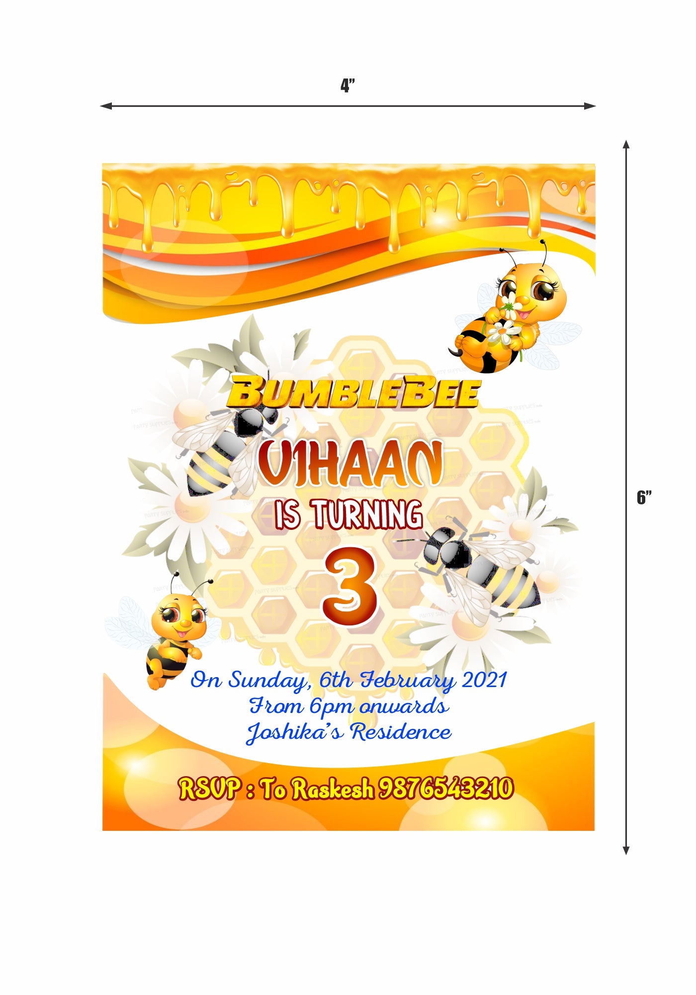 Bumble Bee Theme Invite