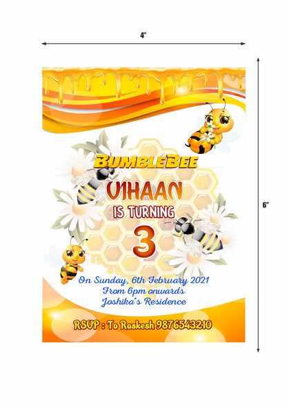 Bumble Bee Theme Invite