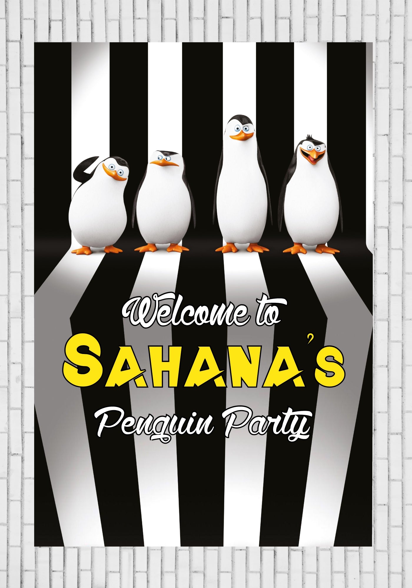 PSI Penguin Theme Personalized Welcome Board