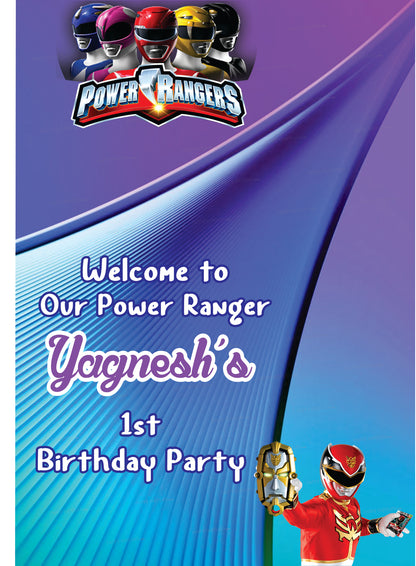Power Rangers Theme  Customized Welcome Board
